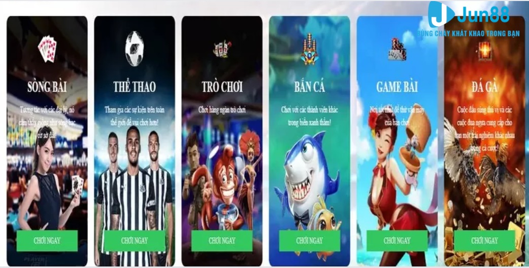 Những sản phẩm giải trí thu hút mọi game thủ tại JUN88 BET